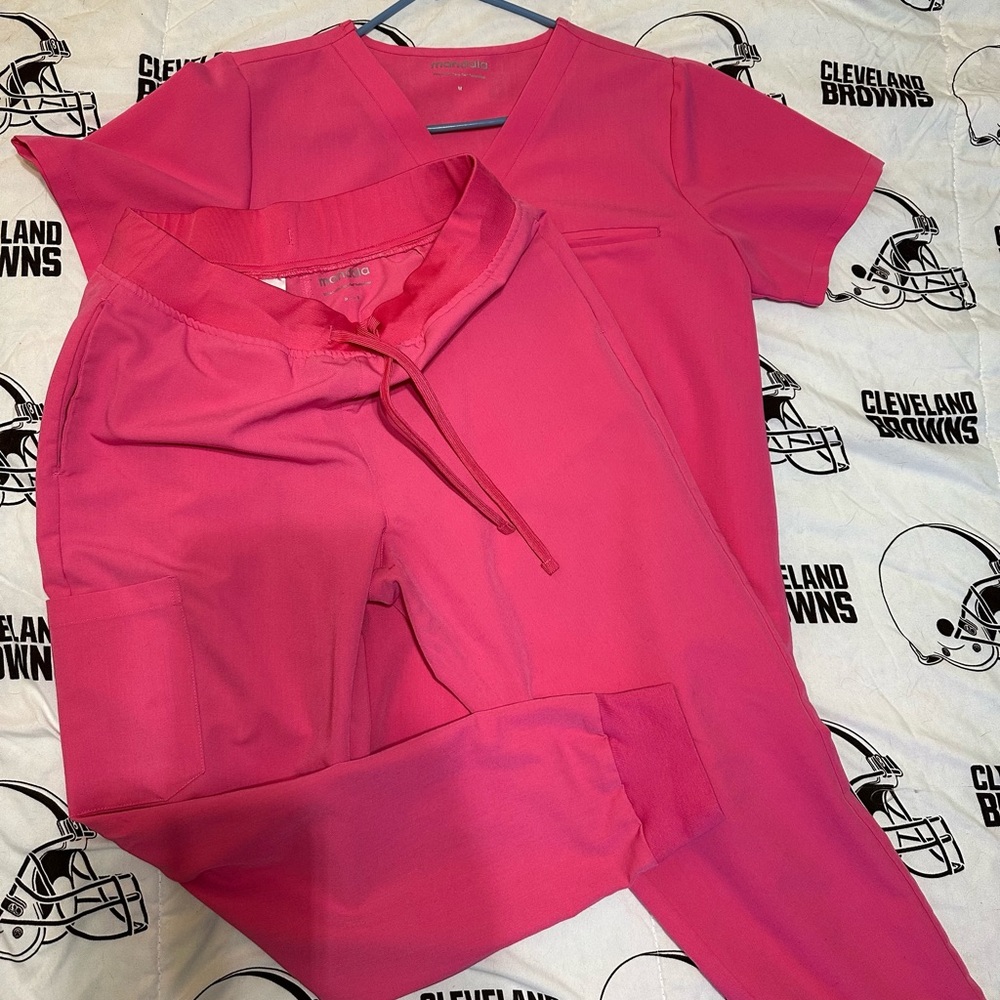 Bright Pink Scrub Set